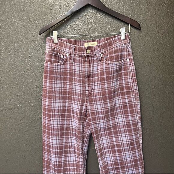 Madewell The Perfect Vintage Straight Jean in Cabernet Plaid - Picture 7 of 16